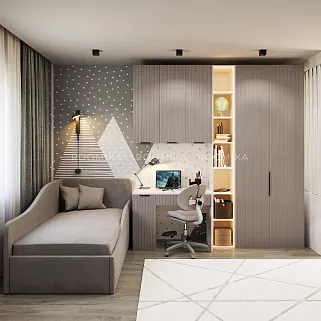 Антресоль однодверная с фрезерованными фасадами LE337.44