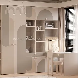 Ниша с рабочей зоной, фрезерованные фасады в эмали LE425 L/R