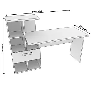 Рабочий стол со встроенным стеллажом HOF421