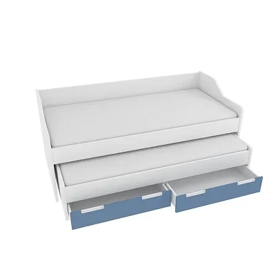 Кровать с выдвижным спальным местом, фасады в эмали LE910, 90x200