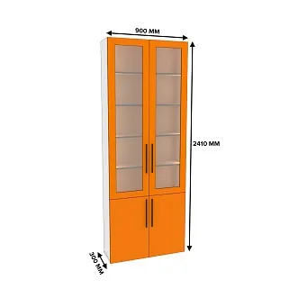 Шкаф книжный со стеклом L240 с подсветкой