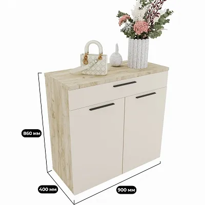 Тумба широкая 2 дверная с ящиком L876