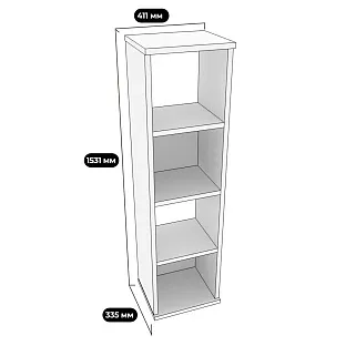 Cтеллаж сквозной книжный на 4 ниши E804