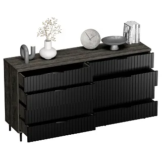 Комод, фрезерованные фасады в эмали LE728.45