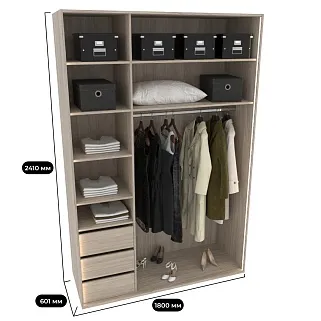 Шкаф с ящиками и штангой с подсветкой M180.60-1 L/R