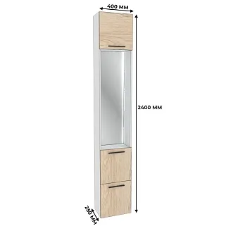 Шкаф завершающий с обувницей и зеркалом с подсветкой L250