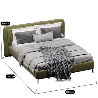 Кровать двуспальная мягкая STANLEY, 140x200