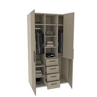 Шкаф трехдверный с ящиками глубокий L203.60