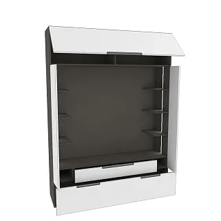 Секция для ТV с подсветкой, фасады в эмали LE406.44