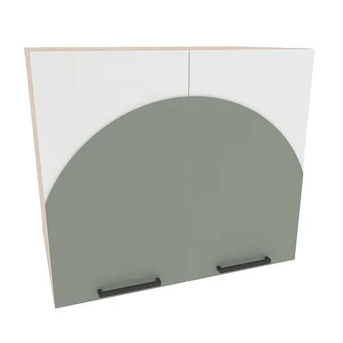 Антресоль двудверная, фрезерованные фасады в эмали LE329.44