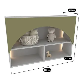 Антресоль открытая с панелью в эмали с подсветкой А342.300