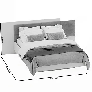 Кровать двуспальная Lazio с парящим эффектом и мягкой спинкой L162 , 160x200