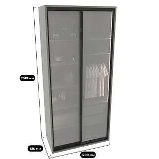 Шкаф-купе ХG126.60-3, профиль INTEGRO, стекло Сатинато белое, с подсветкой