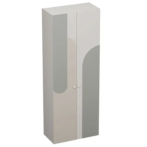 Шкаф двухдверный узкий, фрезерованные фасады в эмали LE210.44-1