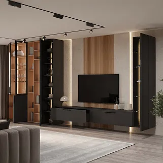 Шкаф навесной с подсветкой, фасады натуральный шпон LF275.350