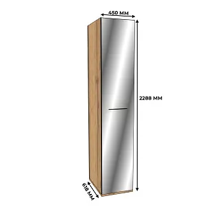 Шкаф одностворчатый узкий с зеркалом C-220.60Z