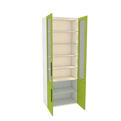 Шкаф книжный со стеклом L214S с подсветкой