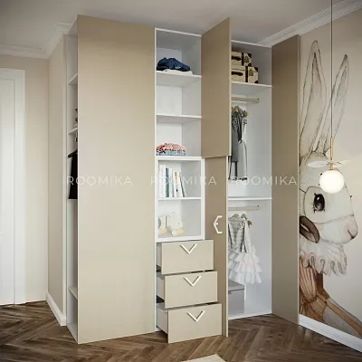 Шкаф однодверный с нишей и ящиками L224