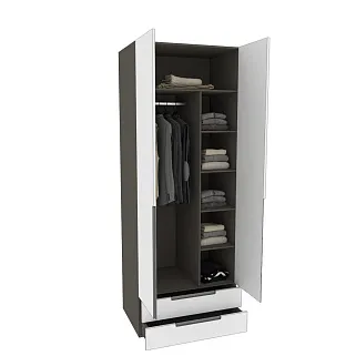 Шкаф 2 дверный с ящиками, фасады в эмали LE-211.60