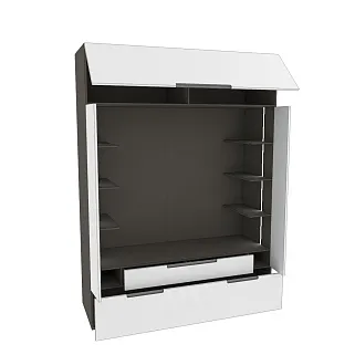 Секция для ТV с подсветкой, фасады в эмали LE406.60