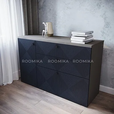 Комод с фрезерованными фасадами в эмали LE706 L/R