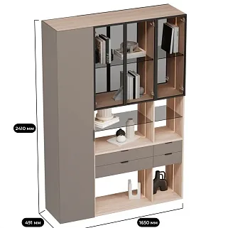 Шкаф-стеллаж для зонирования помещения с подсветкой LGF265.45 L/R