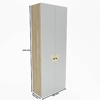 Шкаф двухдверный узкий, фасады в эмали LE210.44-1
