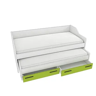 Кровать с выдвижным спальным местом L910, 90x200