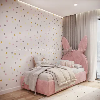 Кровать односпальная мягкая BUNNY  с подъемным механизмом, 90x190