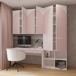 Шкаф двухдверный, фрезерованные фасады в эмали LE217.44-1