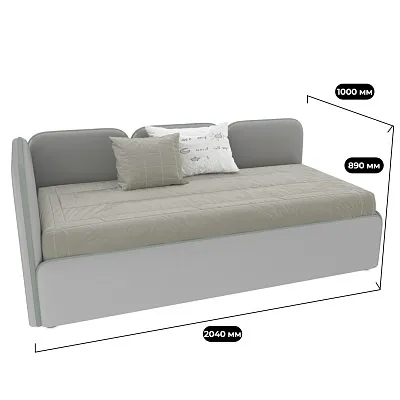 Мягкая кровать-диван ZUMA L/R с подъемным механизмом, 90x190