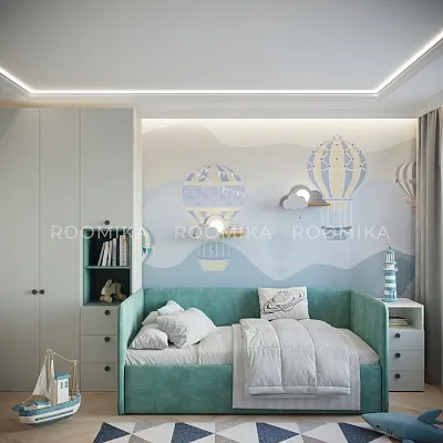 Кровать с подъемным механизмом и ящиком для белья RUBY 1