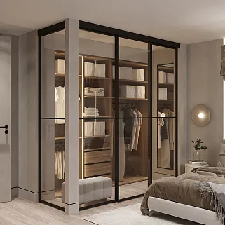 Составная перегородка из стекла для спальни GRACE 5