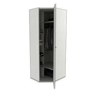 Шкаф угловой разностронний с зеркалом, фасады МДФ CG-218.1Z L/R