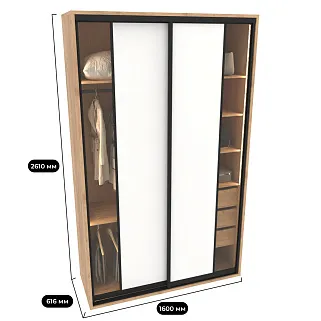 Шкаф-купе ХG166.60-1, профиль INTEGRO, фасад МДФ/стекло прозрачное