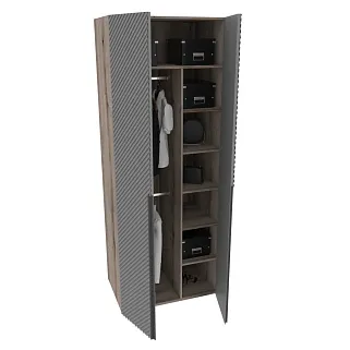 Шкаф 2 дверный, фрезерованные фасады в эмали LE-210.60-4