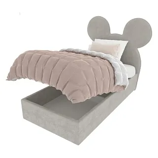 Кровать односпальная мягкая MICKEY с подъемным механизмом, 90x190