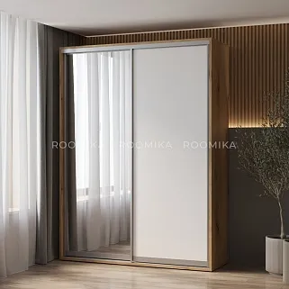 Шкаф-купе ХG180.60-2, профиль INTEGRO, фасад МДФ/зеркало серебро