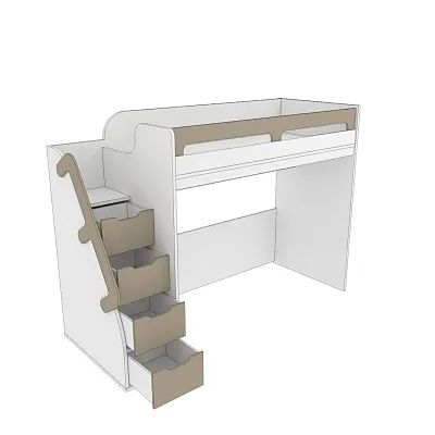 Кровать-чердак E977, 90x200 L/R