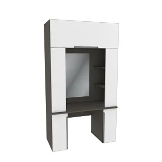 Стол туалетный с секцией и зеркалом с подсветкой, фасады в эмали LE404.60