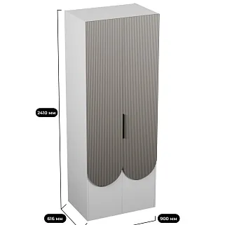 Шкаф для одежды, фрезерованные фасады в эмали LЕ252.60-2