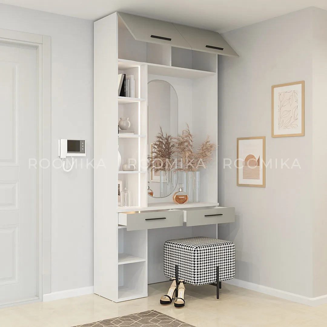 Столик туалетный с антресолью и стеллажом L-415