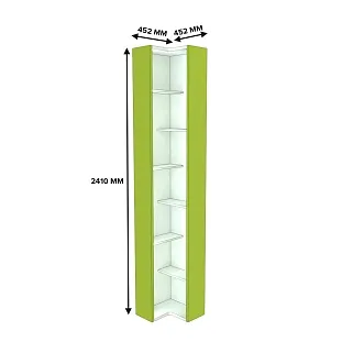 Стеллаж завершающий угловой равносторонний с подсветкой L230