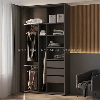 Шкаф-купе ХG146.45-3, профиль INTEGRO, фасад зеркало серебро/стекло Сатинато белое