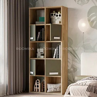 Стеллаж сквозной книжный на 10 ниш с ящиками E810