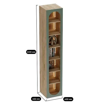 Шкаф-стеллаж с фальш-панелью МДФ с подсветкой LG223.3