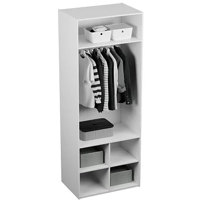 Шкаф для одежды, фрезерованные фасады в эмали LЕ252.60-2