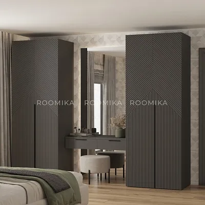 Шкаф 2 дверный, фрезерованные фасады в эмали LE210.60-1