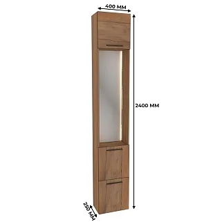 Шкаф завершающий с обувницей и зеркалом с подсветкой L250