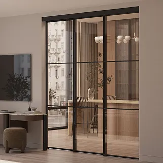 Стеклянная межкомнатная перегородка для кухни GRACE 18
